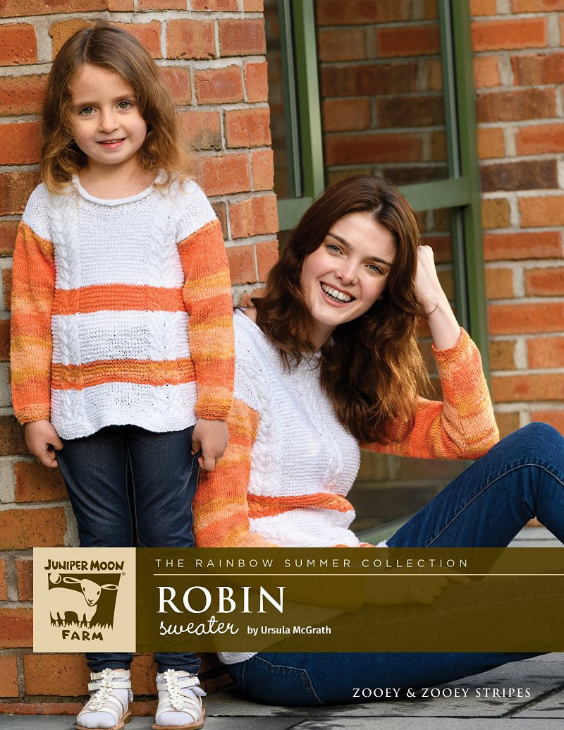 A Juniper Moon Farm Zooey Stripes Pattern - Robin Sweater (PDF)