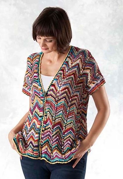 A Trendsetter Infinity Pattern - Row Zig Zag Cardigan (5400b) (PDF