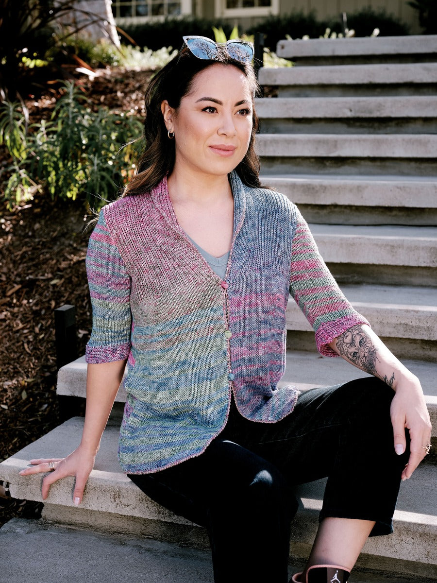 A Trendsetter Impress Pattern Shawl Collar Cardigan 6400S (PDF