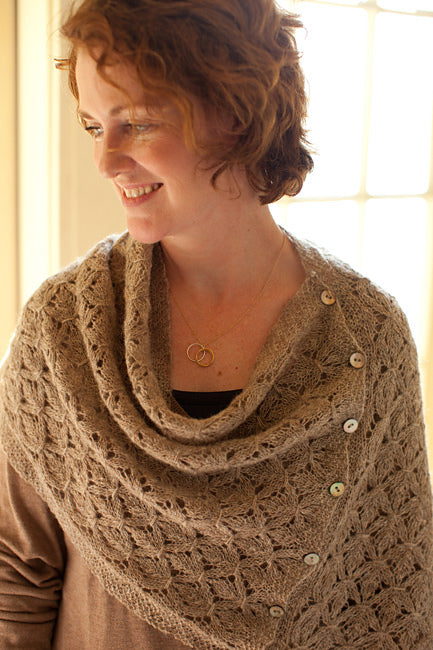 A Churchmouse Yarns and Teas Pattern - Smocked Lace Wrap & Shrug (PDF) Knitting Pattern on sale at Little Knits