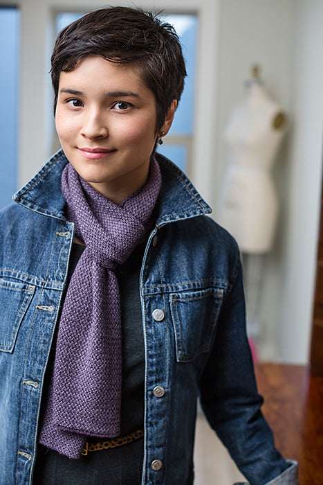 A Churchmouse Yarns and Teas Pattern - Two-Tone Twill Scarf (PDF) Knitting Pattern on sale at Little Knits