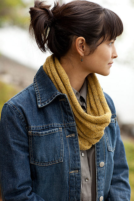 A Churchmouse Yarns and Teas Pattern - Welted Cowl & Infinity Loop (PDF) Knitting Pattern on sale at Little Knits