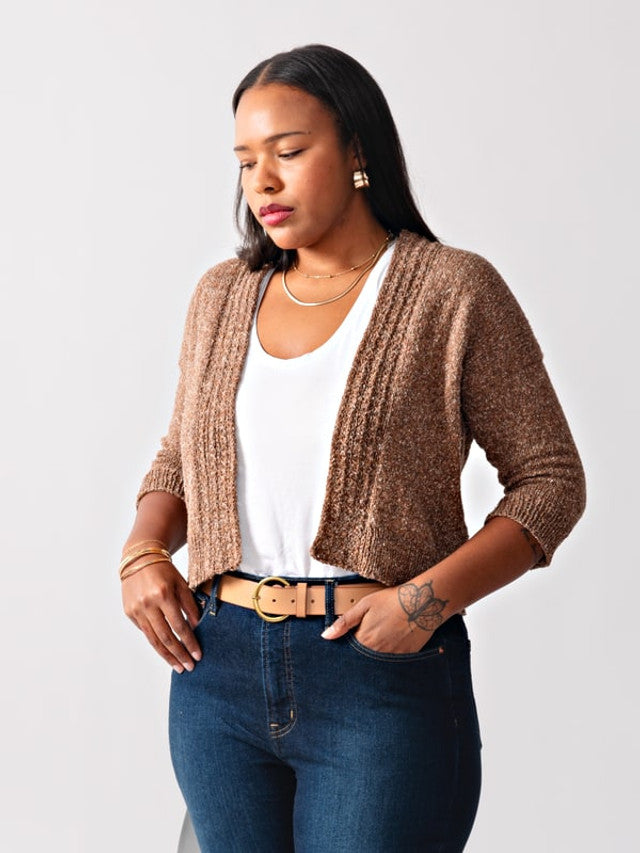 A FREE Berroco Pattern - Petra Top (PDF) a free cardigan knitting pattern at Little Knits