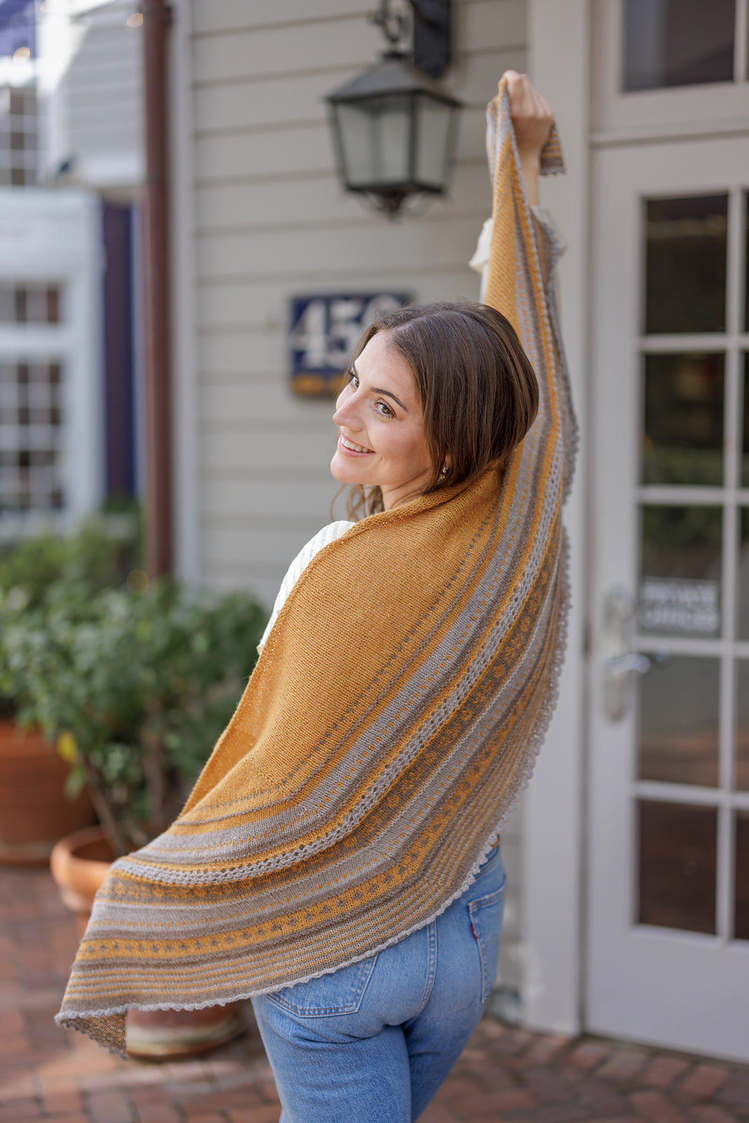 A FREE Yarn Citizen Pattern - Brittlebrush Shawl (PDF) fre shawl knitting pattern at Little Knits
