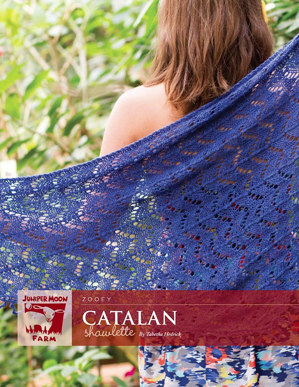 A Juniper Moon Farm Pattern - Catalan Shawlette (PDF) on sale at Little Knits