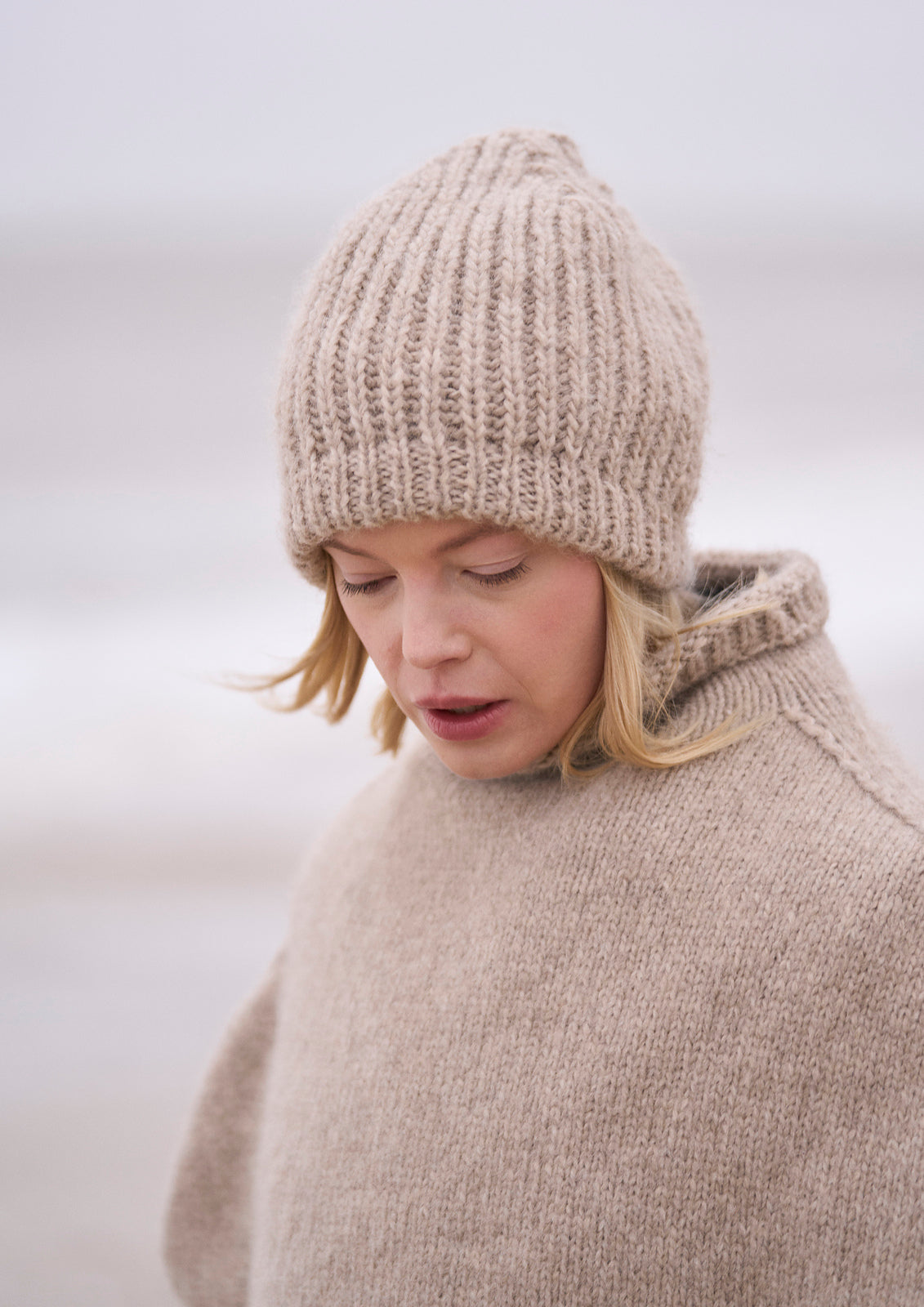 A Mode at Rowan Softest Alpaca Pattern - Sandbank + Shore Hat and Poncho (PDF)