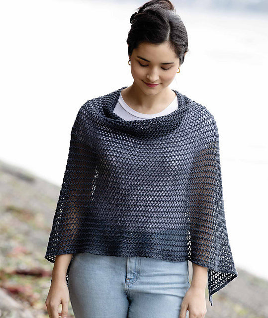 A Churchmouse Yarns and Teas Pattern - Easy Eyelet Poncho & Wrap (PDF)