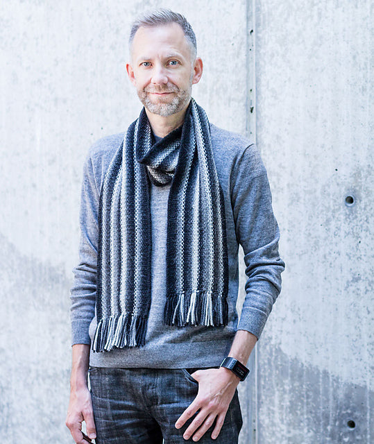 A Churchmouse Yarns and Teas Pattern - Striped Linen Stitch Wrap & Scarf (PDF)