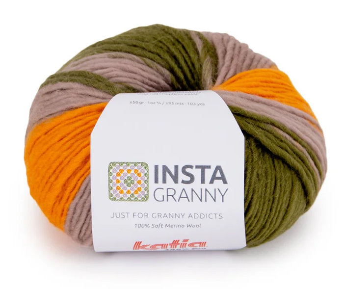 Katia Instagranny - Khaki/Orange/Beige (Color #103) Knitting and Crochet yarn on sale at Little Knits