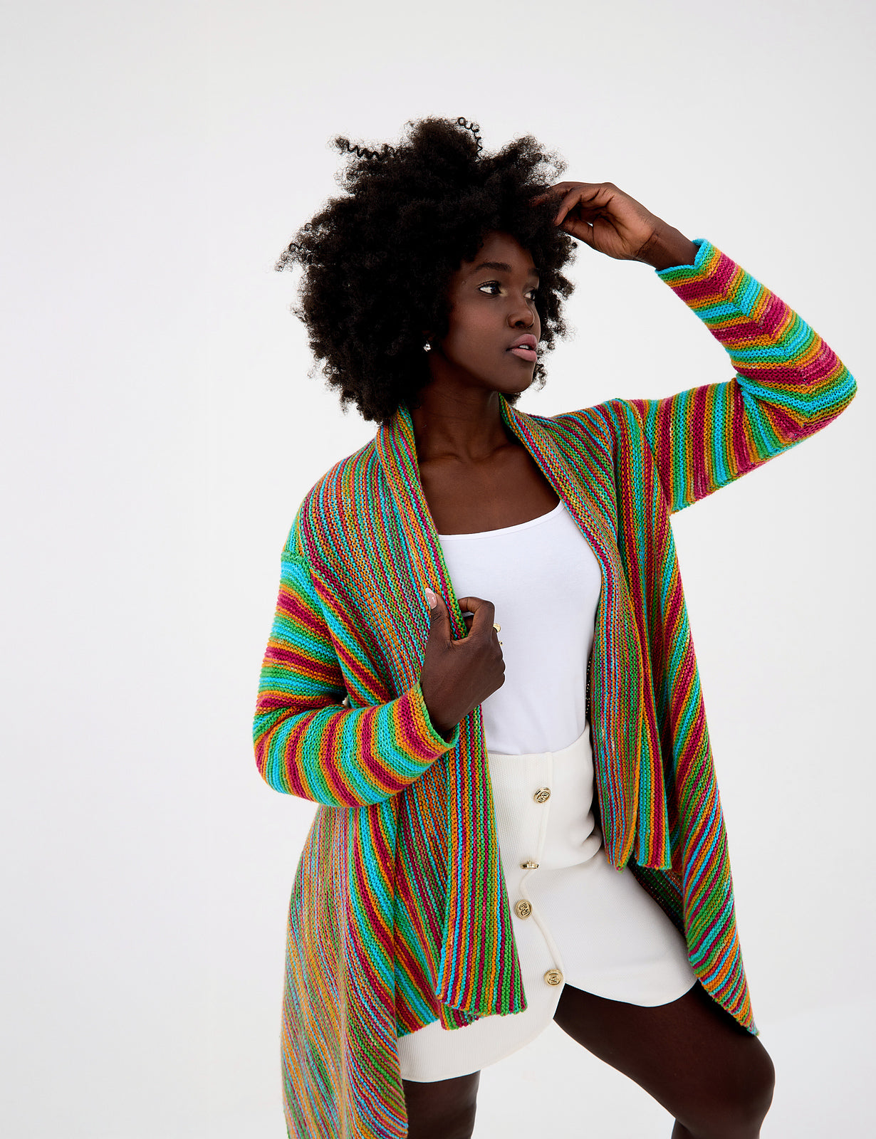 【新品】 KHOKI 24SS Printed knit マルチカラー A Mirasol Pattern - Mery Open Cardigan (PDF) – Little Knits