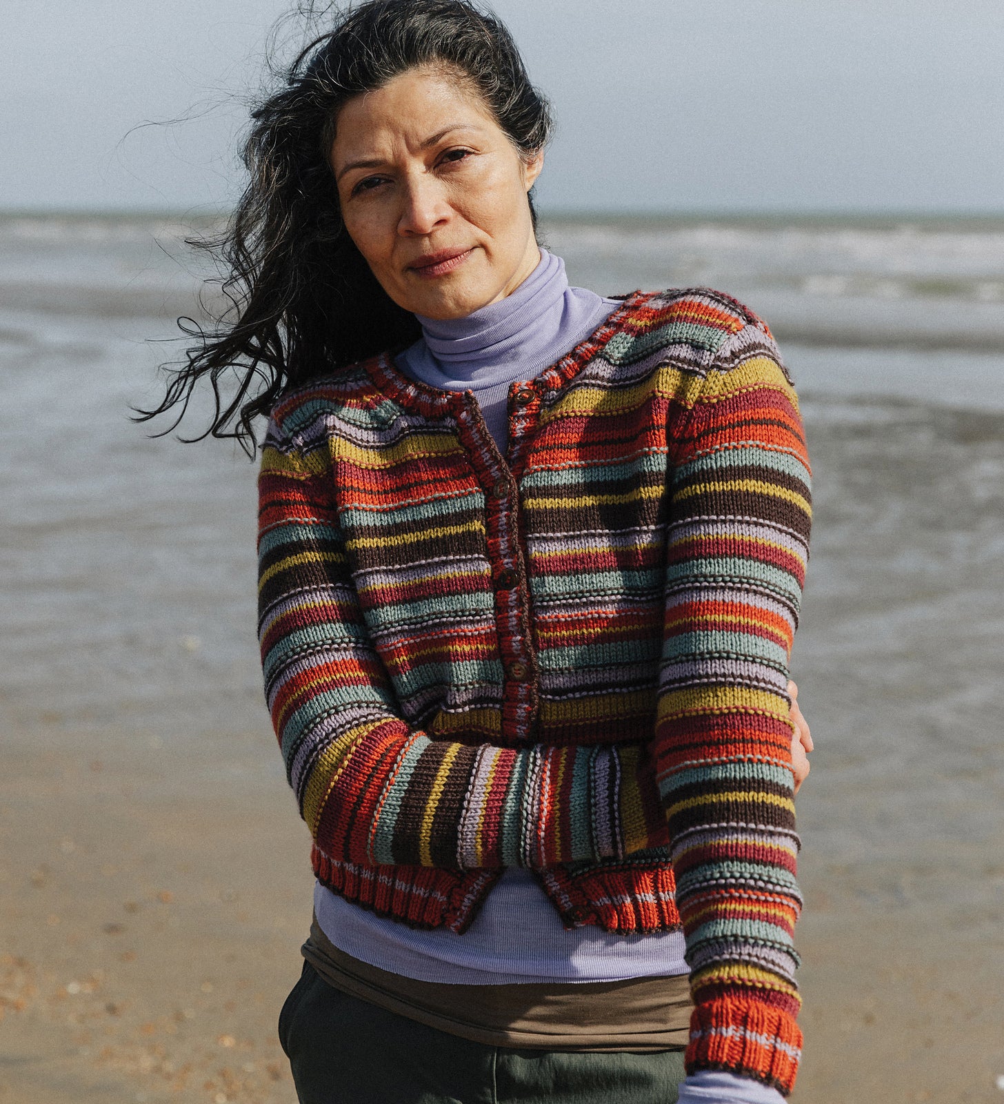 A Rowan Pebble Island Pattern - Plateau Striped Cardigan (PDF)