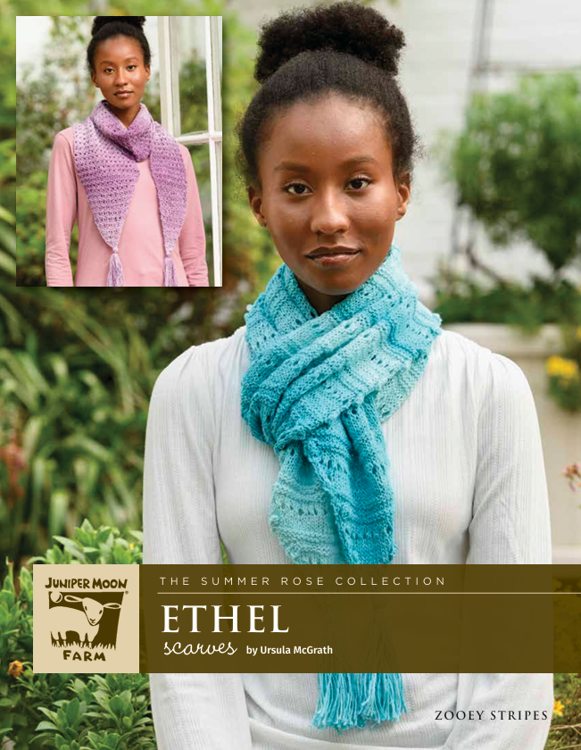 A Juniper Moon Farm Zooey Stripes Pattern - Ethel Scarves (PDF)