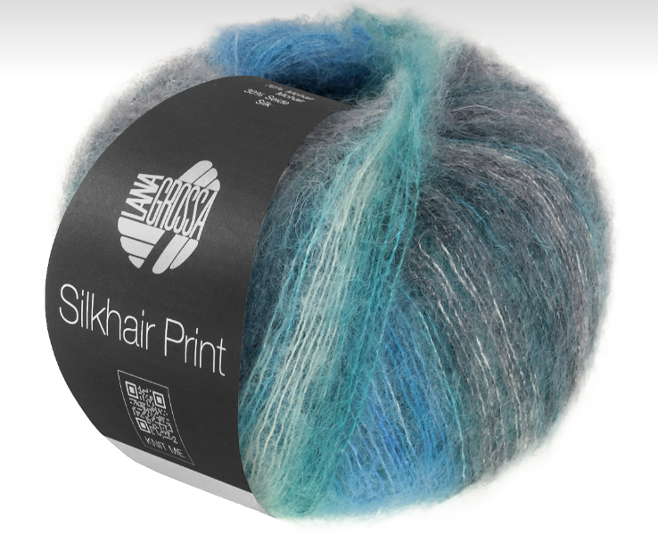 Lana Grossa SilkHair Prints - Blue/Teal/Grey (Color #437)