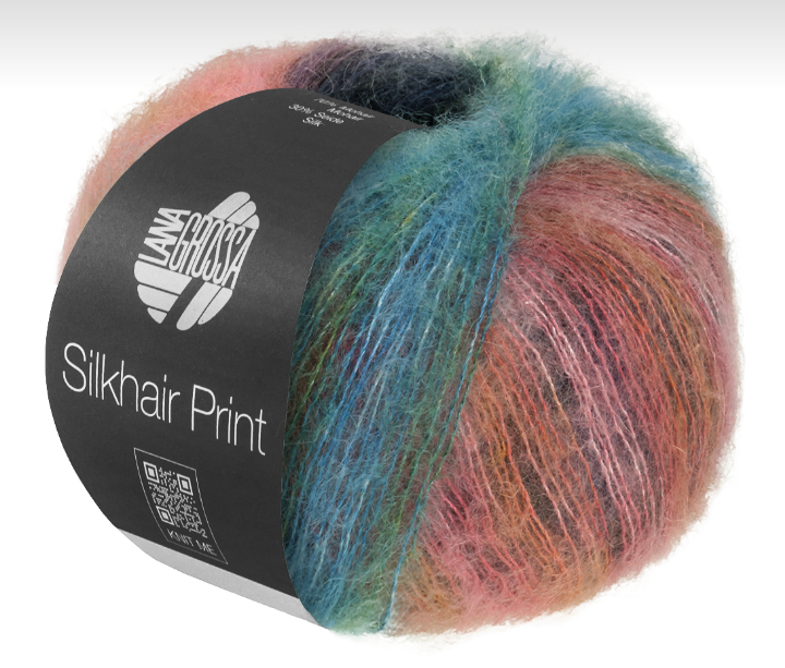 Lana Grossa SilkHair Prints - Turquoise Pink (Color #438)