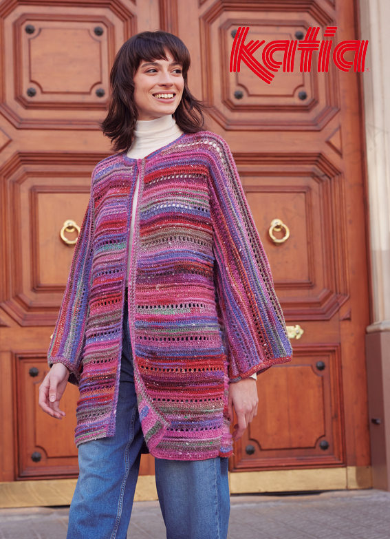 A Katia Zekkei Crochet Pattern - Long Cardigan Sweater (PDF) - Free with purchase of Zekkei