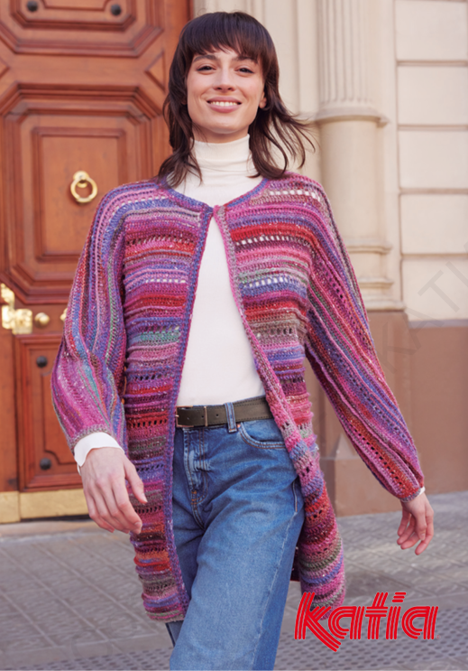 A Katia Zekkei Crochet Pattern - Long Cardigan Sweater (PDF) - Free with purchase of Zekkei