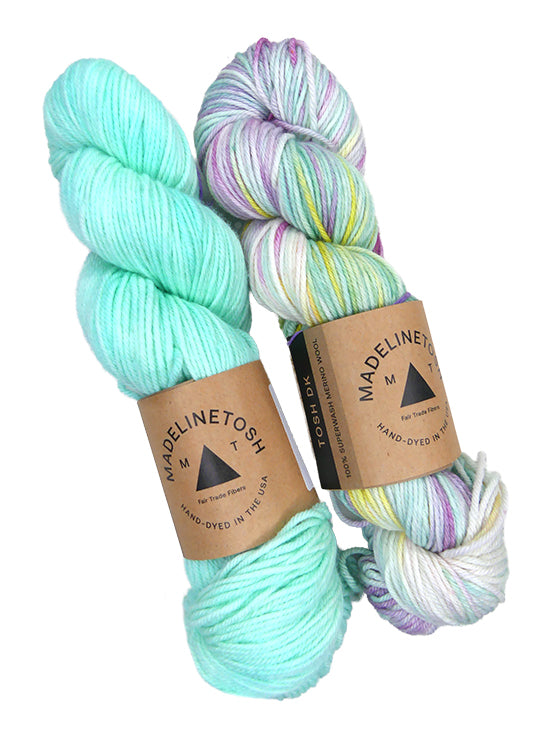 Tosh DK One of a Kind Color - Mint and Tulips (TWO SKEINS)