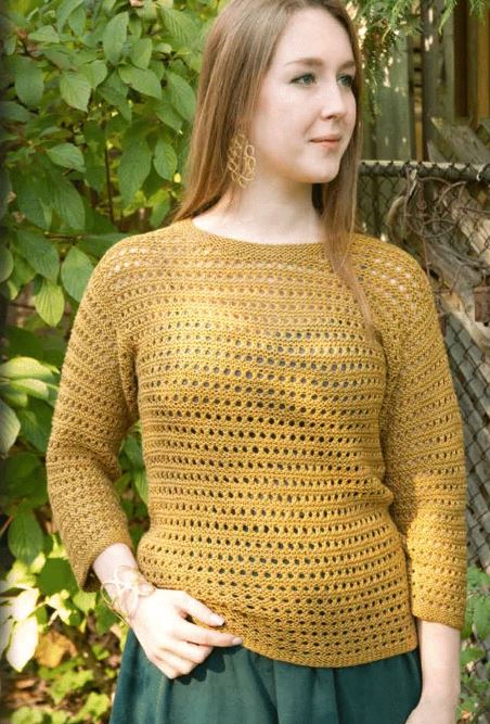 A Mirasol Pattern - Eyelet Mesh Pullover (PDF)