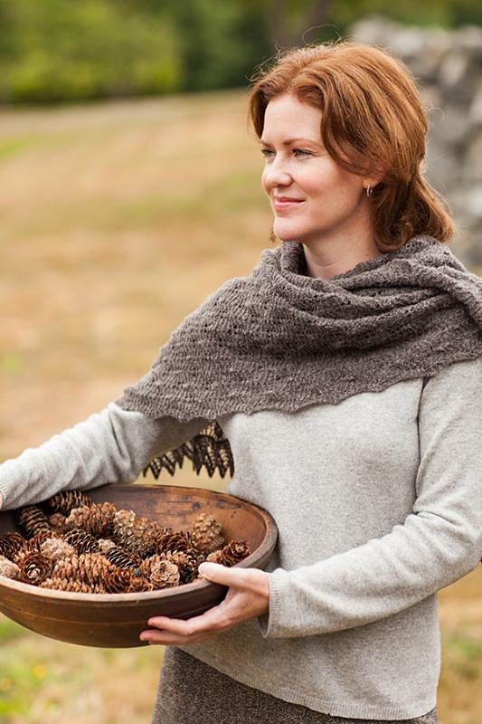 A Churchmouse Yarns and Teas Pattern - Fir Cone Scarf & Wrap (PDF)