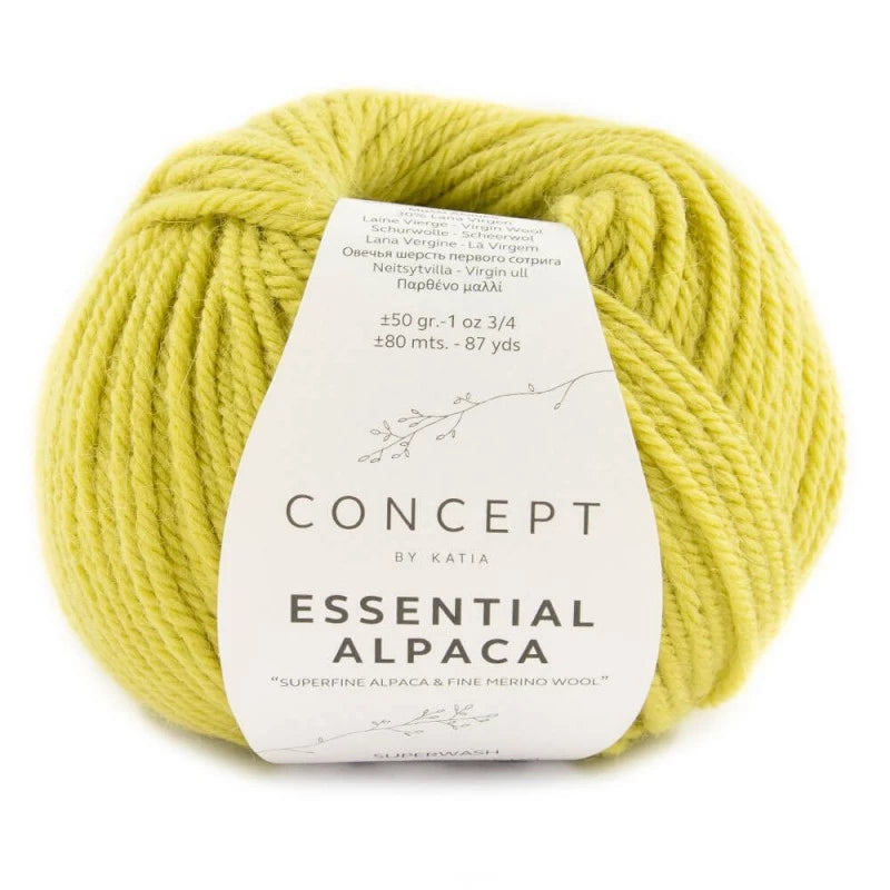 Katia Concept Essential Alpaca - Yellow Green (Color #83) Knitting and Crochet Yarn on sale at Little Knits
