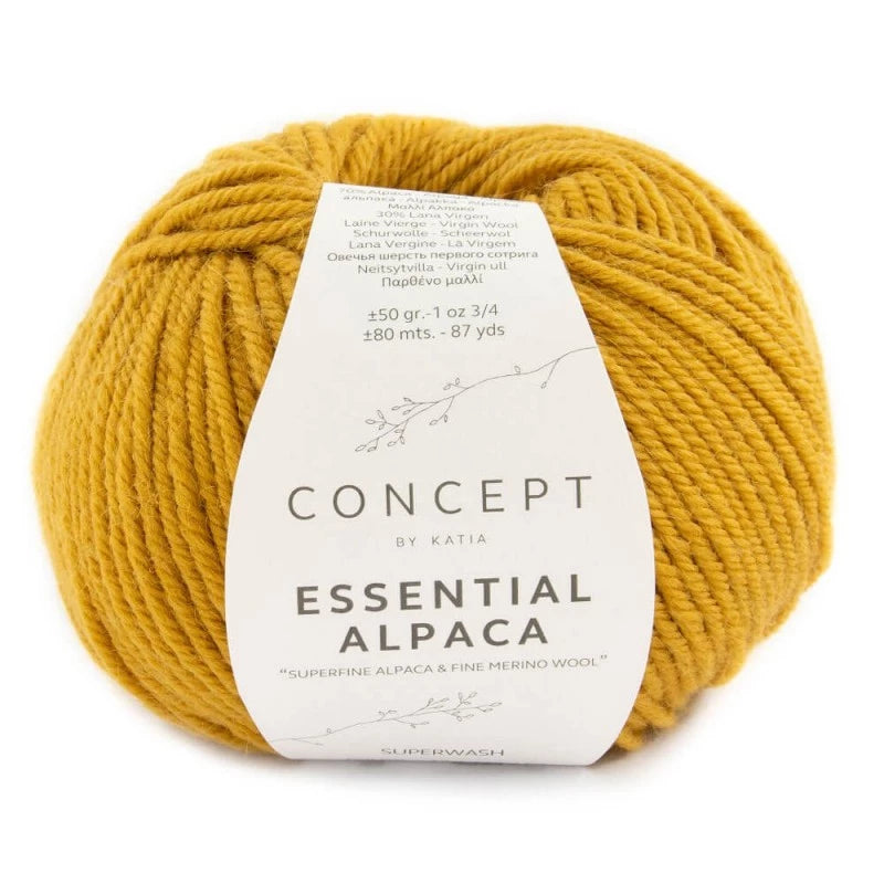 Katia Concept Essential Alpaca - Light Mustard (Color #84) Knitting and Crochet Yarn on sale at Little Knits
