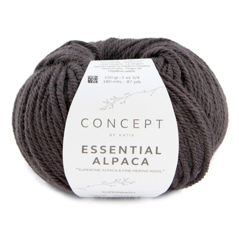 Katia Concept Essential Alpaca - Dark Brown (Color #92) Knitting and Crochet Yarn on sale at Little Knits