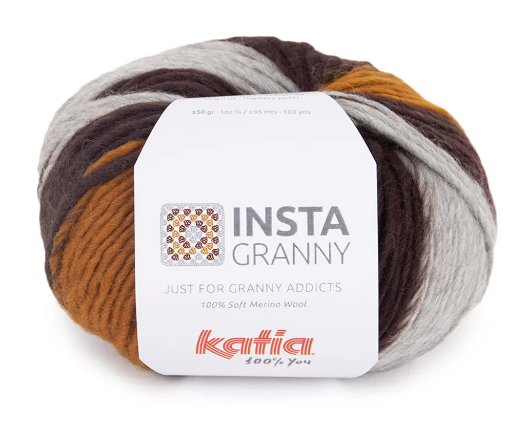 Katia Instagranny - Grey/Dark Brown/Cafe (Color #108) Knitting and Crochet yarn on sale at Little Knits