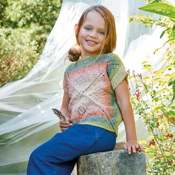 A Katia Summer Tweed Degrade Pattern - Kids Square Top (PDF) - Free with Katia Summer Tweed Purchases