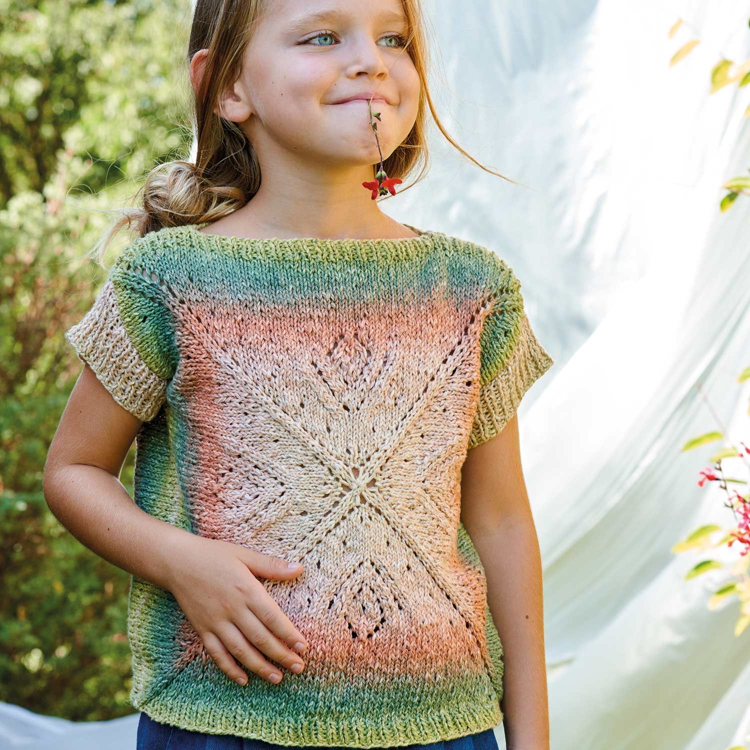 A Katia Summer Tweed Degrade Pattern - Kids Square Top (PDF) - Free with Katia Summer Tweed Purchases