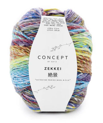 Katia Concept Zekkei - Grey-Blue-Green (Color #102) Knitting and Crochet Yarn on sale at Little Knits