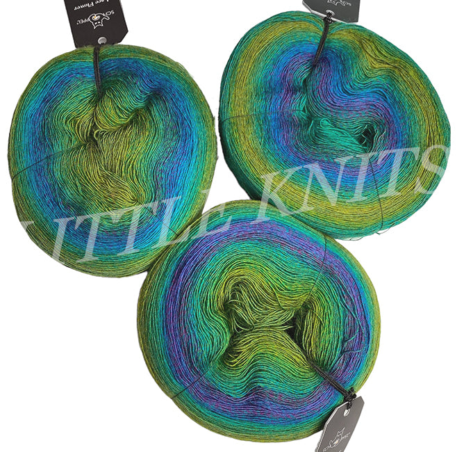 Schoppel Lace Flower - Teal Sunset (Color #2365) - Dye Lot B - FULL BAG SALE (5 Skeins)