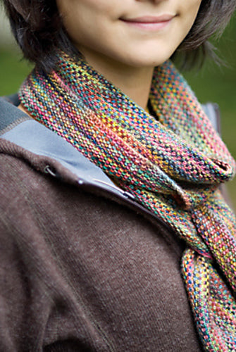 A Churchmouse Yarns and Teas Pattern - Koigu Linen Stitch Scarf (PDF)