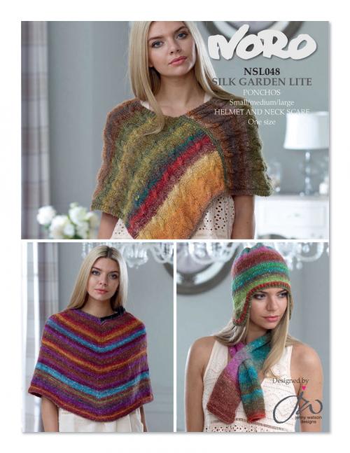 A Noro Silk Garden Lite Pattern Ponchos, Helmet, and Neck Scarf (PDF)