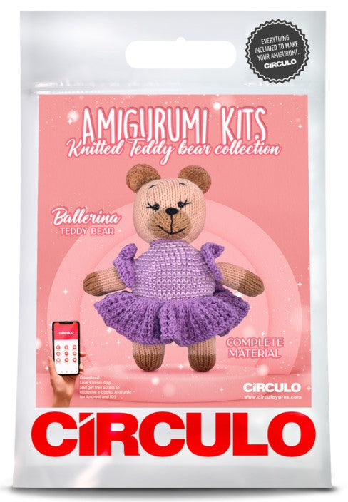 Circulo Knitted Teddy Bear Amigurumi Kit (Color #2) – Little Knits