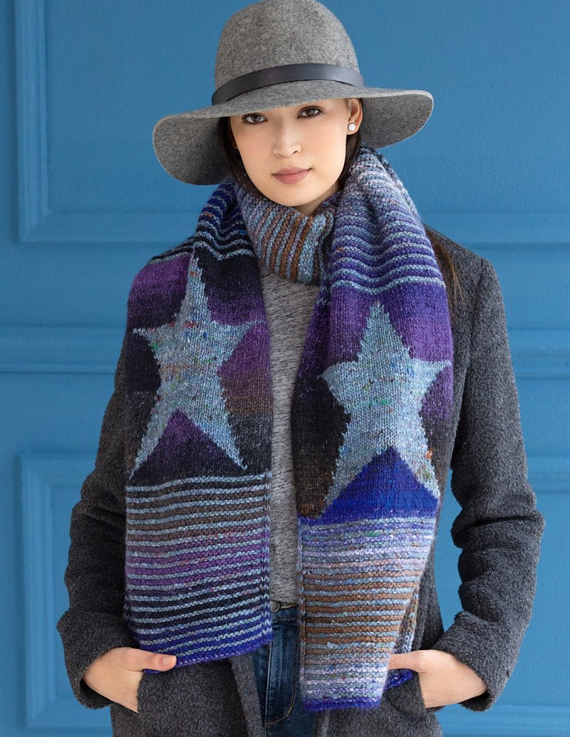A Noro Madara & Silk Garden Pattern - Starry Night Scarf (PDF