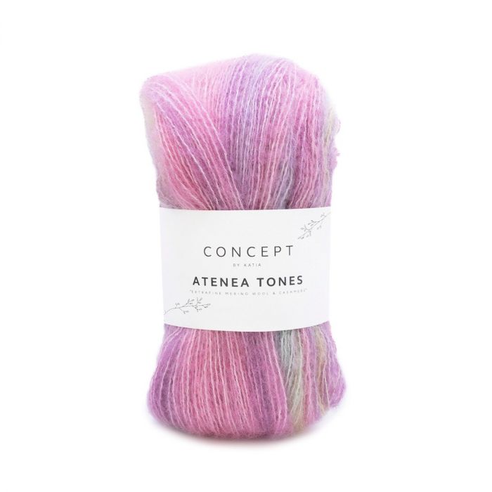 Katia Concept Atenea Tones - Lilac/Water Blue/Yolk (Color #202) Knitting and Crochet yarn on sale at Little Knits