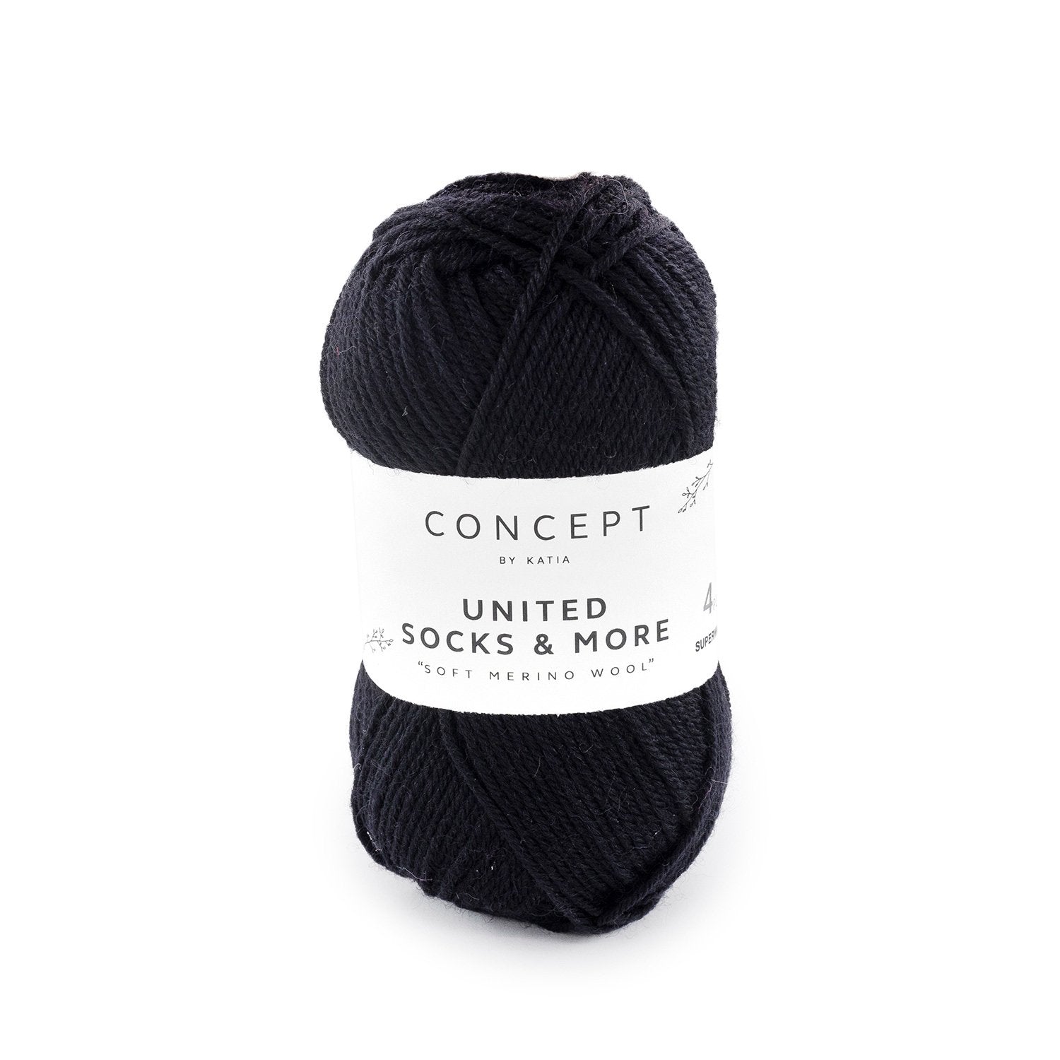 Katia Concept United Socks & More - Black (Color #002) Knitting and Crochet Yarn on sale at Little Knits