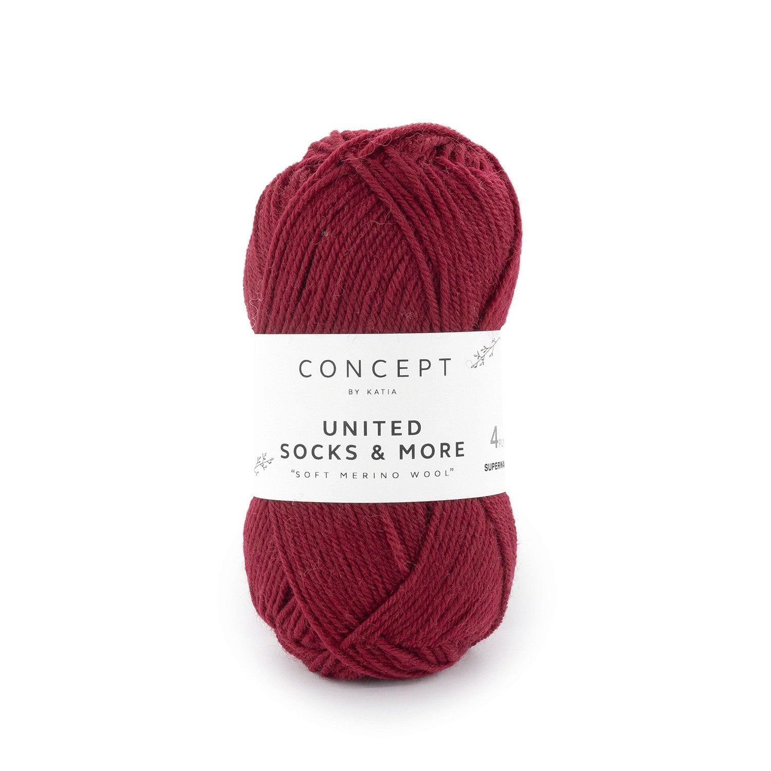 Katia Concept United Socks & More - Burgundy Red (Color #040) Knitting and Crochet Yarn on sale at Little Knits