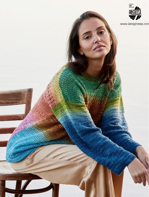 A Cool Wool Lace Hand-Dyed Pattern - Crochet Pullover (PDF File)