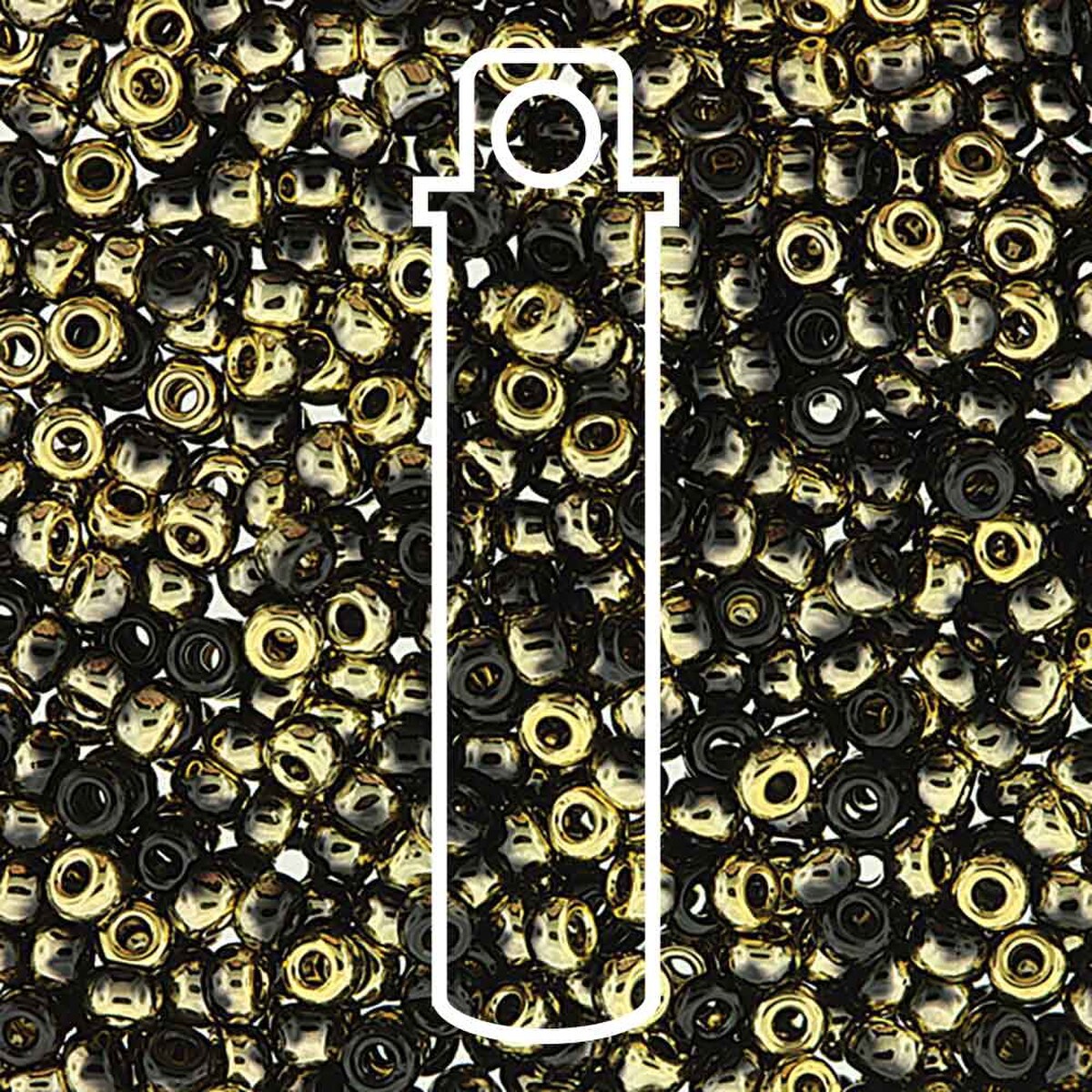 6/0 Czech Seed Beads  - Unions California Graphite (Color #401-98547) 20 Gram Tube