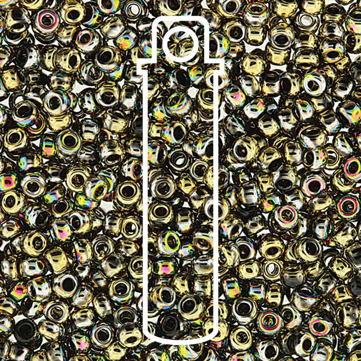 6/0 Czech Seed Beads  - Unions Black California Meadow (Color #401-98546) 20 Gram Tube