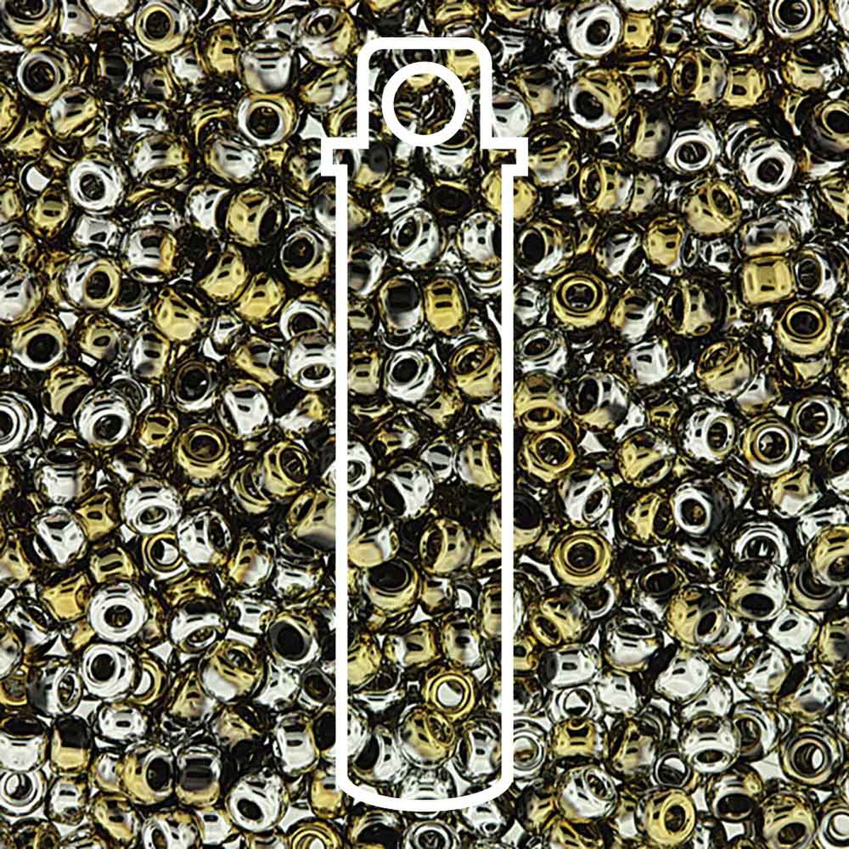 6/0 Czech Seed Beads  - Unions Black California Silver (Color #401-98550) 20 Gram Tube