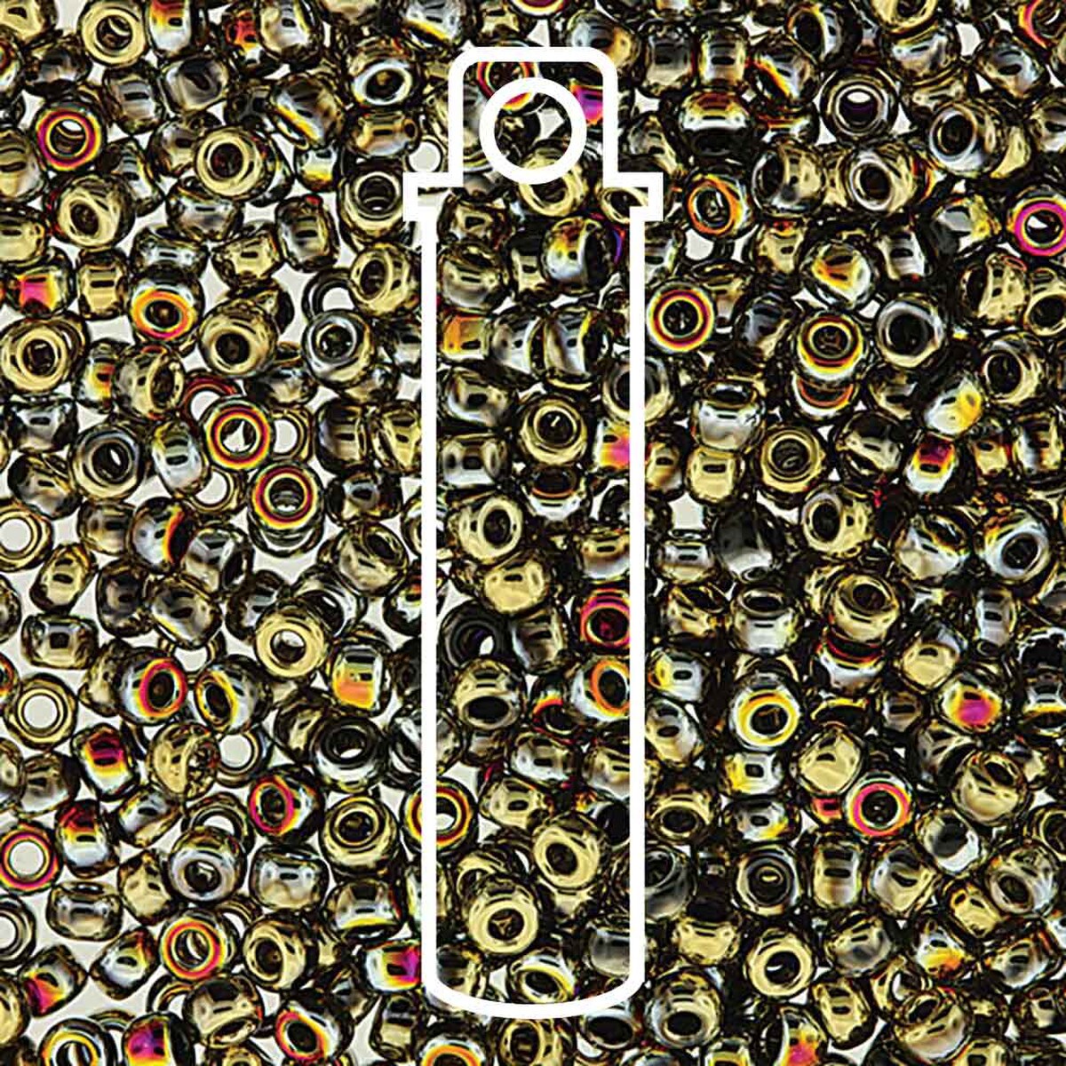 6/0 Czech Seed Beads  - Unions Black California Sun (Color #401-98551) 20 Gram Tube