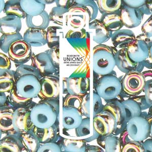 6/0 Czech Seed Beads  - Unions Blue Turquoise Vitrail (Color #413-28101) 20 Gram Tube