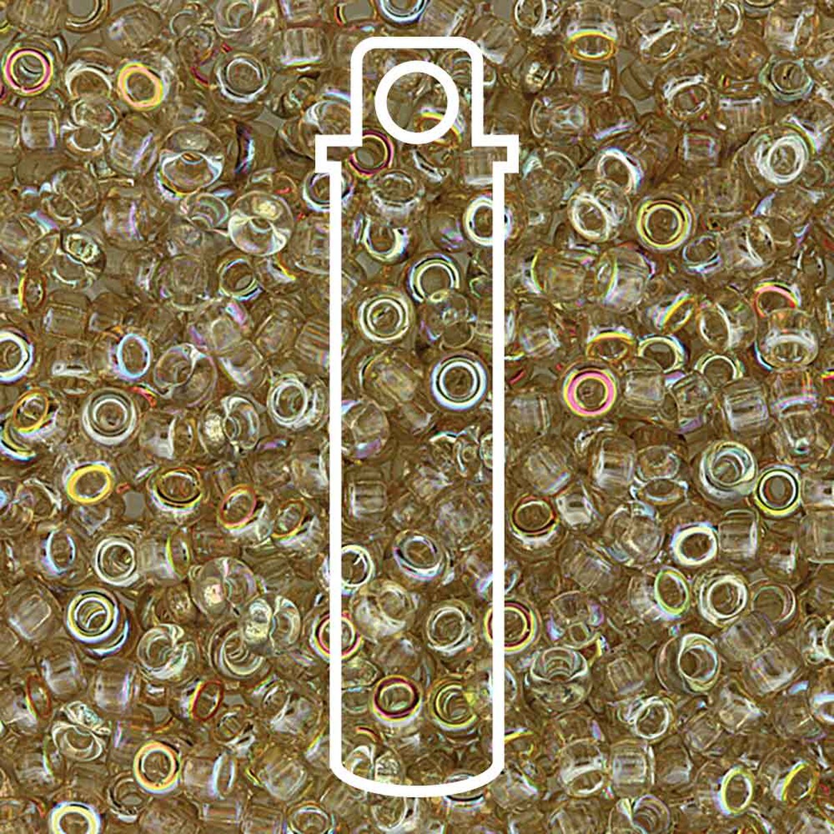 8/0 Czech Seed Beads  - Unions Crystal Lemon Rainbow (Color #131-98534) 20 Gram Tube