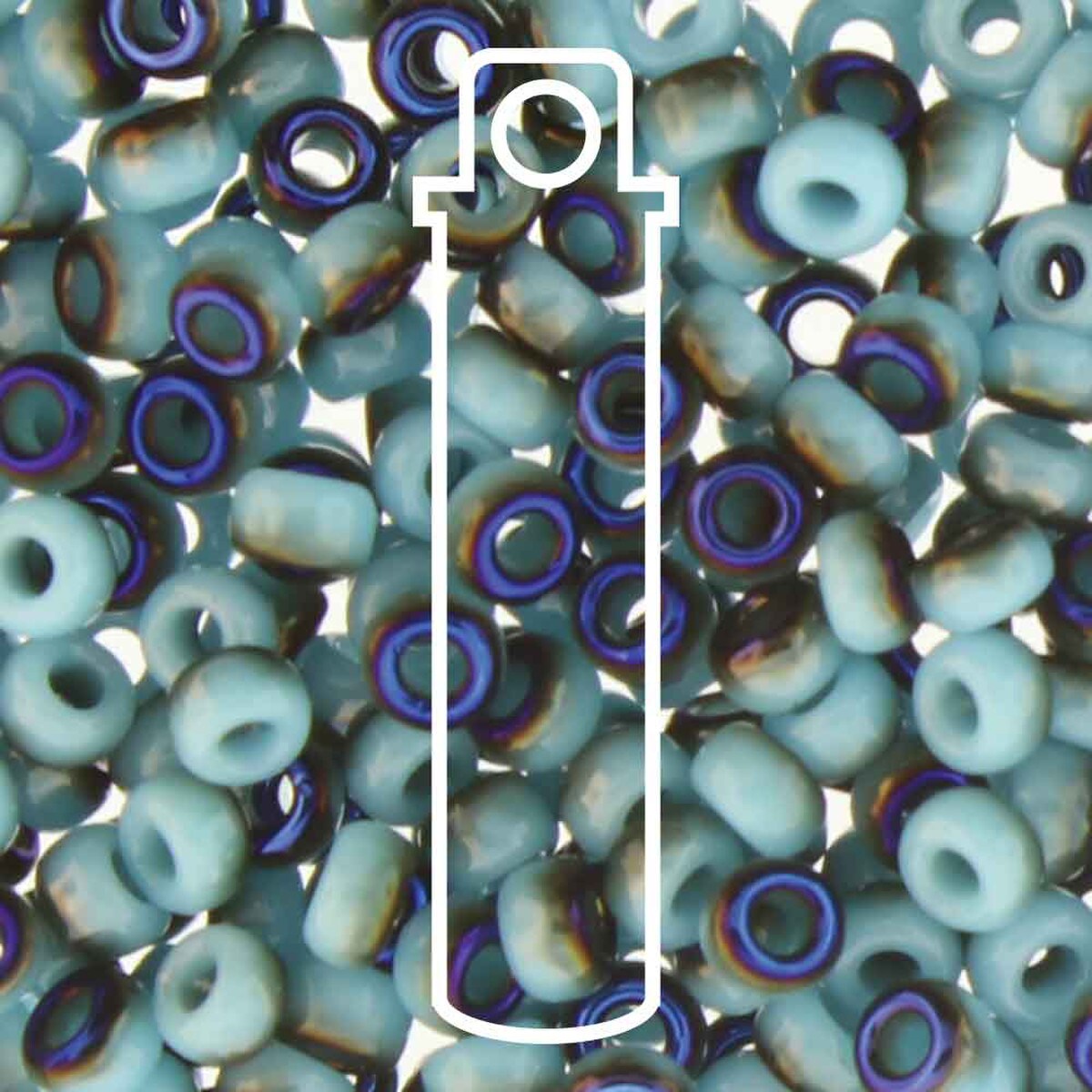 8/0 Czech Seed Beads  - Unions Blue Turquoise Azuro (Color #413-22201) 22 Gram Tube