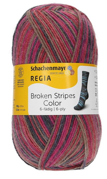 Regia 6-ply Broken Stripes - Burning Embers (Color #1144) - BIG 150 Gram Skein