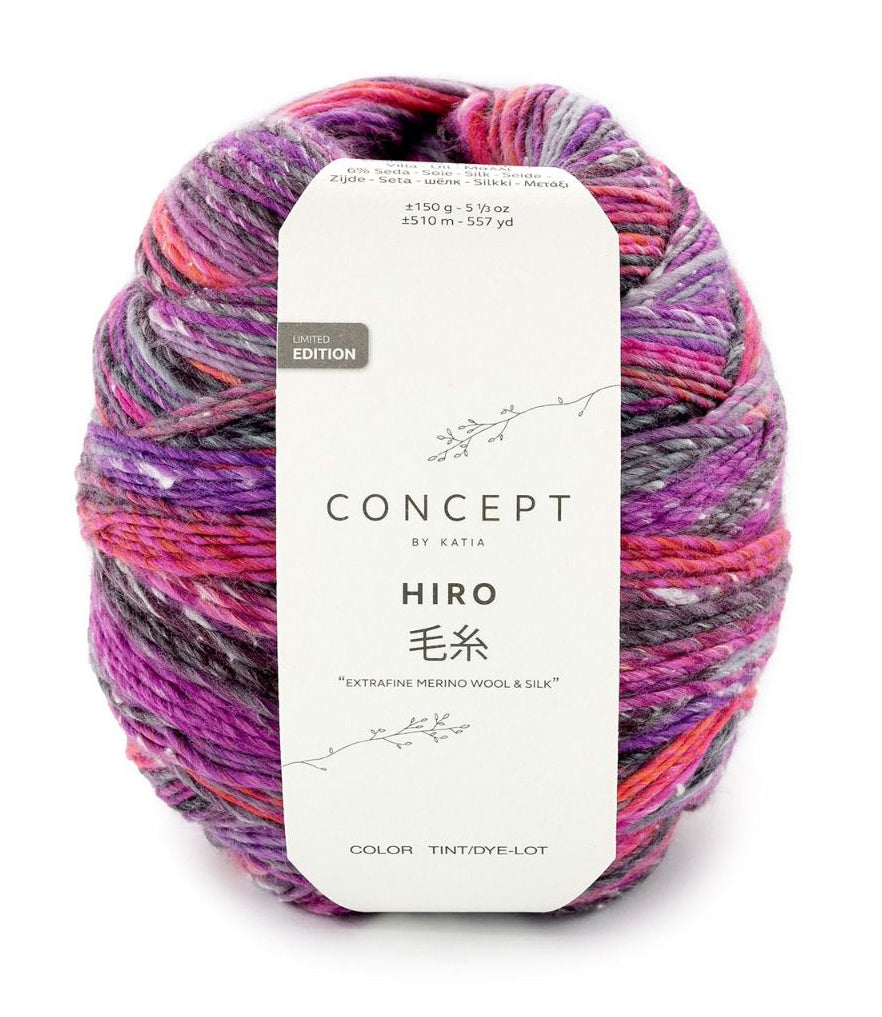 Katia Concept Hiro - Blackberry (Color #200) - BIG 150 Gram Skeins of Merino Extrafine and Silk Yarn