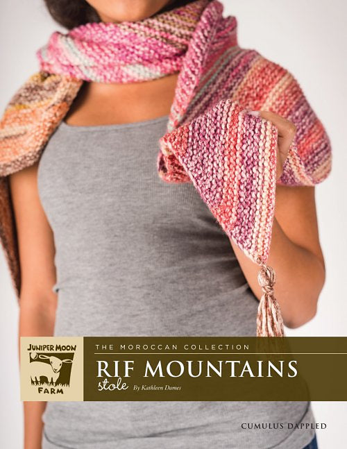 A Juniper Moon Farms Cumulus Dappled Pattern - Rif Mountain Stole (PDF)