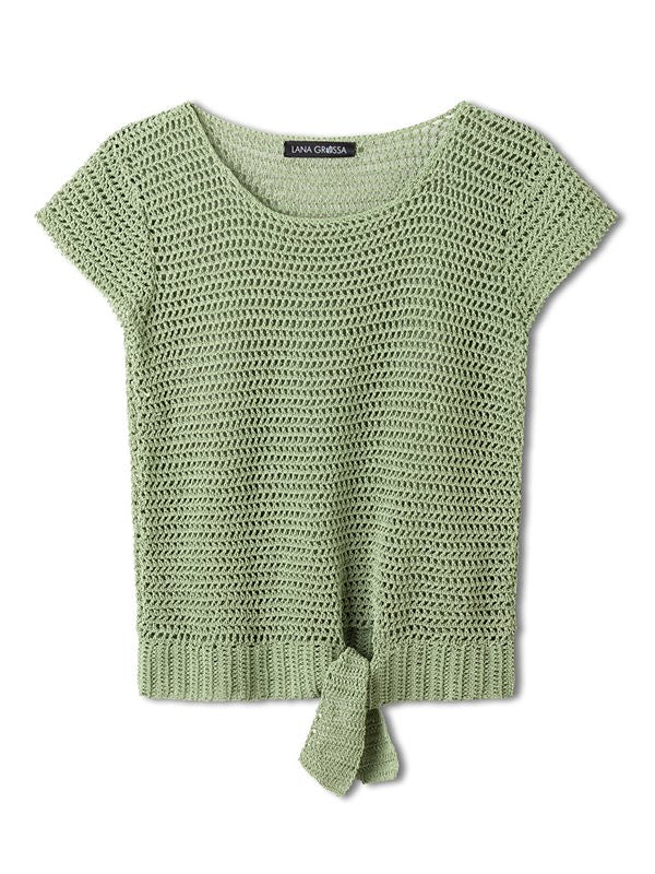 A Lana Grossa Capri Crochet Pattern - #15 Top in offset filet pattern (PDF)